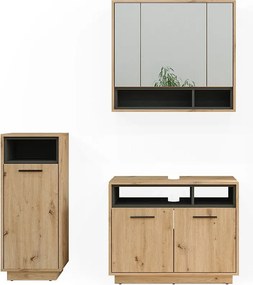 Zestaw mebli łazienkowych dąb rzemieślniczy 80x40x64 beatrice