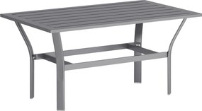 Outsunny Stolik Boczny z Metalu Balkonowy z Designem Lamelowym Odporny na Warunki Pogodowe Kawiarniany Stolik Ogrodowy 91,5 x 55 x 45 cm Ciemnoszary