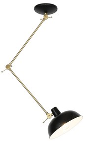 Lampa sufitowa w stylu retro czarna z brązem - Milou