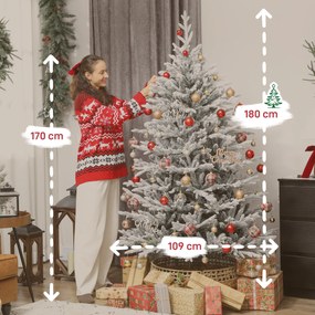 HOMCOM Sztuczna choinka 180 cm z efektem śniegu, 1976 końcówek do wnętrz | Aosom PL