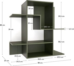 Zielony modułowy system półek 80x80x25 cm Ina – Kave Home