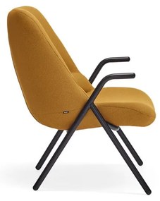 Żółty fotel Teulat Dins, wys. 90 cm