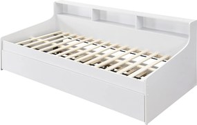 Łóżko 90 x 200 cm z miejscem do przechowywania – Białe - LUNOVICA