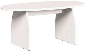 Biały owalny stolik kawowy z drewna R3-P25