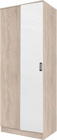 Szafa narożna uchylna w kolorze dąb sonoma + biały W7-A60