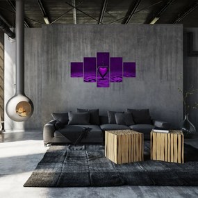 Obraz fioletowego serca (125x70 cm)