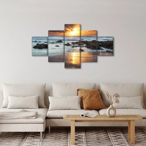 Obraz - Skąpane w słońcu morze (125x70 cm)