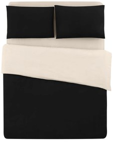 Czarno-kremowa bawełniana pościel dwuosobowa z prześcieradłem 200x220 cm – Mila Home