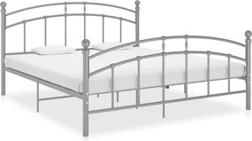 Szare metalowe łóżko małżeńskie 180x200 cm D4-E24