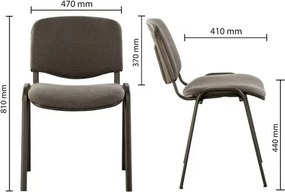 Krzesło konferencyjne do biura i poczekalni Interior, ekoskóra V04, nogi czarne