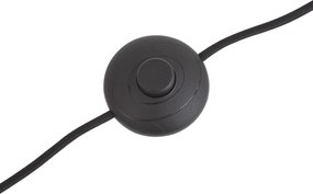 Designerska lampa podłogowa czarna z przydymionym szkłem - Ana