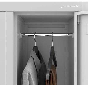 Szafka BHP ubraniowa 10-drzwiowa szara: BARTEK, 1360 x 1720 x 450 mm