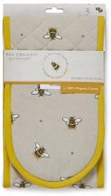 Beżowo-żółta bawełniana podwójna łapka Cooksmart ® Bumble Bees