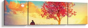 Obraz drzewa na wzgórzu (170x50 cm)