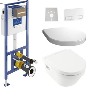 Miska WC wisząca + deska sedesowa ARCHITECTURA + przycisk spłukujący + stelaż podtynkowy + podkładka