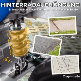 AIYAPLAY Elektryczny motocykl dla dzieci, manualna kontrola gazu, koła treningowe, muzyka, Niebieski, 107 x 56 x 70 cm