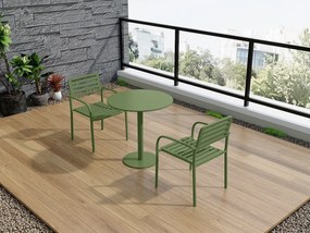 Zestaw 2 metalowych sztaplowanych foteli ogrodowych - Zielony - NILY od MYLIA