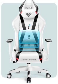 Fotel gamingowy Diablo X-Horn 2.0 Normal Size, biało-czarny