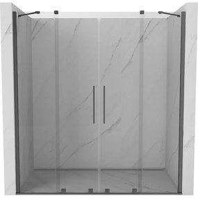 Mexen Velar Duo drzwi prysznicowe rozsuwane 180 cm, transparent, gun metal - 871-180-000-02-95