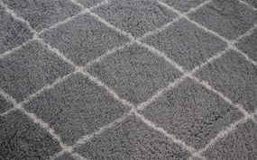 Dywan shaggy Nano Light Mikrofibra Romby szary 120 cm x 160 cm