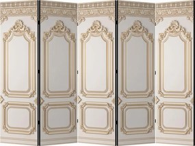 Parawan pokojowy 5-częściowy 225x172 Jednostronny dekoracyjny glamour Kremowy Złoty Pałac Wersalski