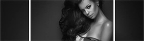 Obraz - Czarno - biały portret uwodzicielskiej kobiety (170x50 cm)