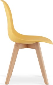 PROMOCJA Musztardowe krzesło KITO z bukowymi nogami II. jakość
