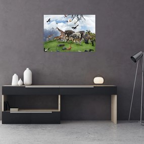 Obraz - Zwierzątka na wyspie (70x50 cm)