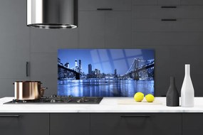 Panel Szklany Most nad Wieczornym Miastem