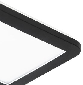 Plafon / Lampy sufitowe czarny 22,5 cm kwadratowy w tym LED 3-stopniowy ściemniacz IP44 - Steve Nowoczesny Oswietlenie wewnetrzne