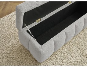 Jasnoszara ławka z materiału bouclé Mont Blanc – Bobochic Paris