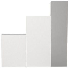 Szafa modułowa 3-drzwiowa - Z lustrem - szer. 180 cm - Biały - TELEZA