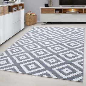 Dywan nowoczesny Plus Kwadraty szaro-kremowy 280 cm x 370 cm