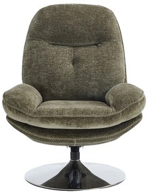 Fotel obrotowy z zielonej fakturowanej tkaniny  ILMACA