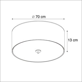 klasyczny Plafon / Lampy sufitowe biały 70cm - Drum Nowoczesny Oswietlenie wewnetrzne