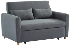 Kanapa 2-osobowa AYLA, z tkaniny, rozkładana – kolor szary