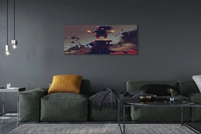 Obraz canvas na ścianę Postać w Dymie i Ogniu