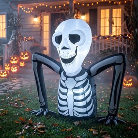 Outsunny Nadmuchiwany szkielet na Halloween wychodzący z ziemi, z lampkami LED, straszna dekoracja do wnętrz i na zewnątrz | Aosom PL