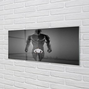 Szkło do Kuchni na Ścianę Rzeźba Męskich Mięśni