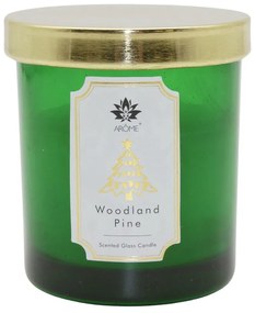 Świeczka AromeCandle z kolorowego szkła zpokrywką, Woodland Pine, 125 g