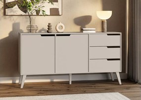 Komoda Clover – nowoczesna komoda z 2 szafkami i 3 szufladami w dekorze orzecha lub kaszmiru