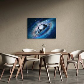 Obraz na szkle - Piłka nożna w kosmosie (70x50 cm)