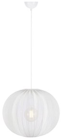Biała lampa wisząca z tekstylnym kloszem ø 50 cm Florence – Markslöjd