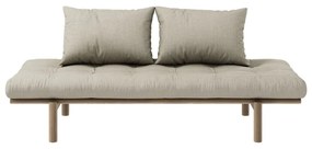 Beżowa lniana rozkładana sofa 200 cm Pace – Karup Design