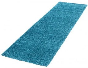 Dywan shaggy jednokolorowy turkusowy 80 cm x 250 cm