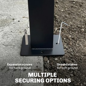 Outsunny Pawilon, 3x3,6 m wodoodporny stabilny pawilon ogrodowy z siatką na owady, dwuwarstwowy dach, do ogrodu, tarasu, czarny | Aosom PL