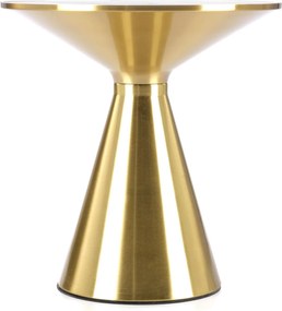 Złoty stolik pomocniczy Tribeca z marmurowym blatem