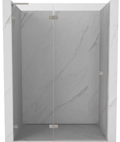 Mexen Lunar L drzwi prysznicowe uchylne lewe 130 cm, transparent, nikiel szczotkowany - 834L-130-000-97-00-L