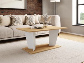 Nowoczesna ława pokojowa Viola II dąb hikora/biały mat