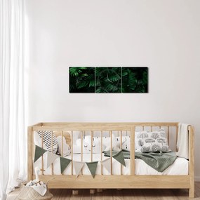 Obraz - Paprocie tropikalne (z zegarem) (90x30 cm)